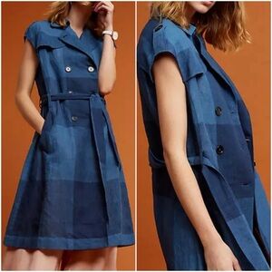Anthropologie Eva Franco Checkered Trench